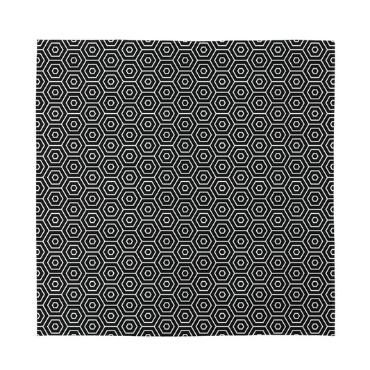 Hexagon Geometric Pattern Print Silk Bandana