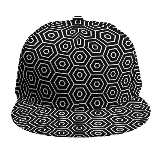 Hexagon Geometric Pattern Print Snapback Cap