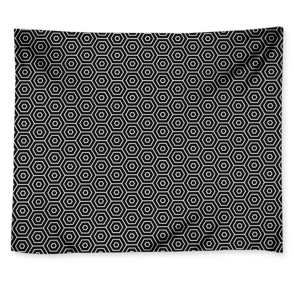 Hexagon Geometric Pattern Print Tapestry