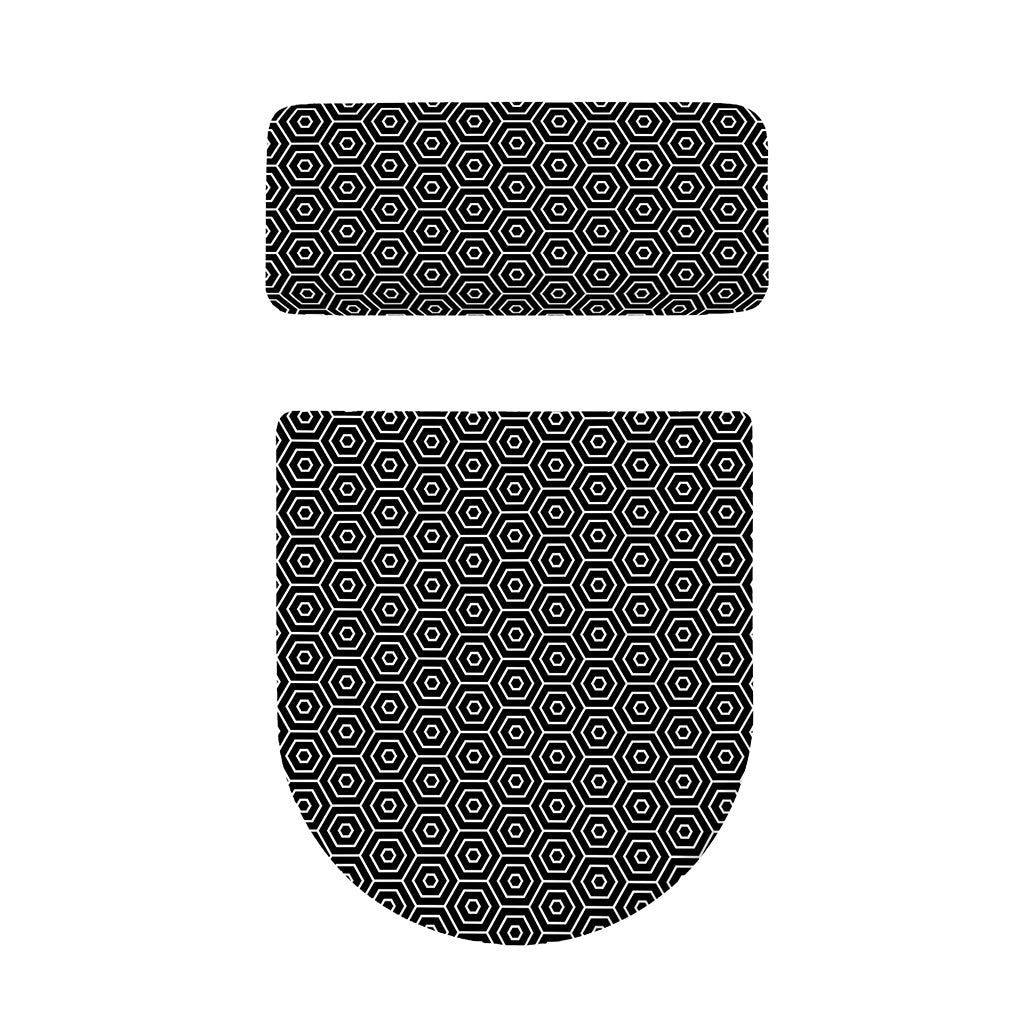 Hexagon Geometric Pattern Print Toilet Lid And Tank Cover Set
