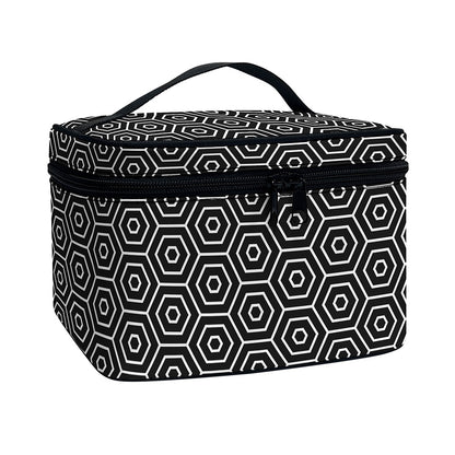 Hexagon Geometric Pattern Print Travel Makeup Bag