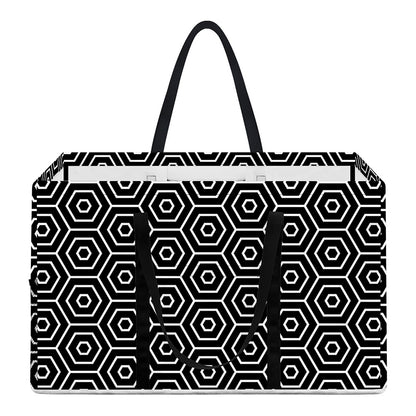 Hexagon Geometric Pattern Print Utility Tote Bag