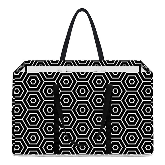 Hexagon Geometric Pattern Print Utility Tote Bag