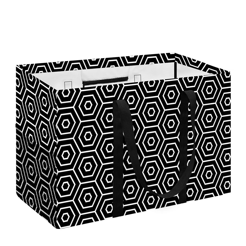 Hexagon Geometric Pattern Print Utility Tote Bag