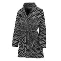 Hexagon Geometric Pattern Print Women's Bathrobe