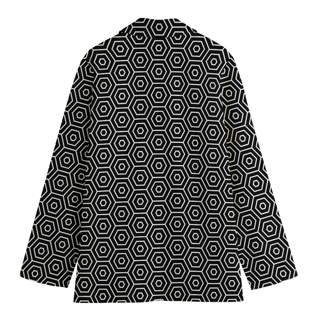Hexagon Geometric Pattern Print Women's Blazer