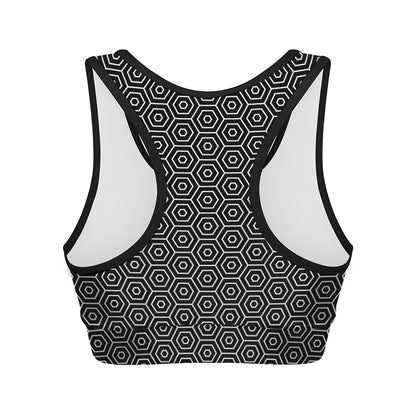 Hexagon Geometric Pattern Print Women's Sports Bra