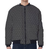 Hexagon Geometric Pattern Print Zip Sleeve Bomber Jacket