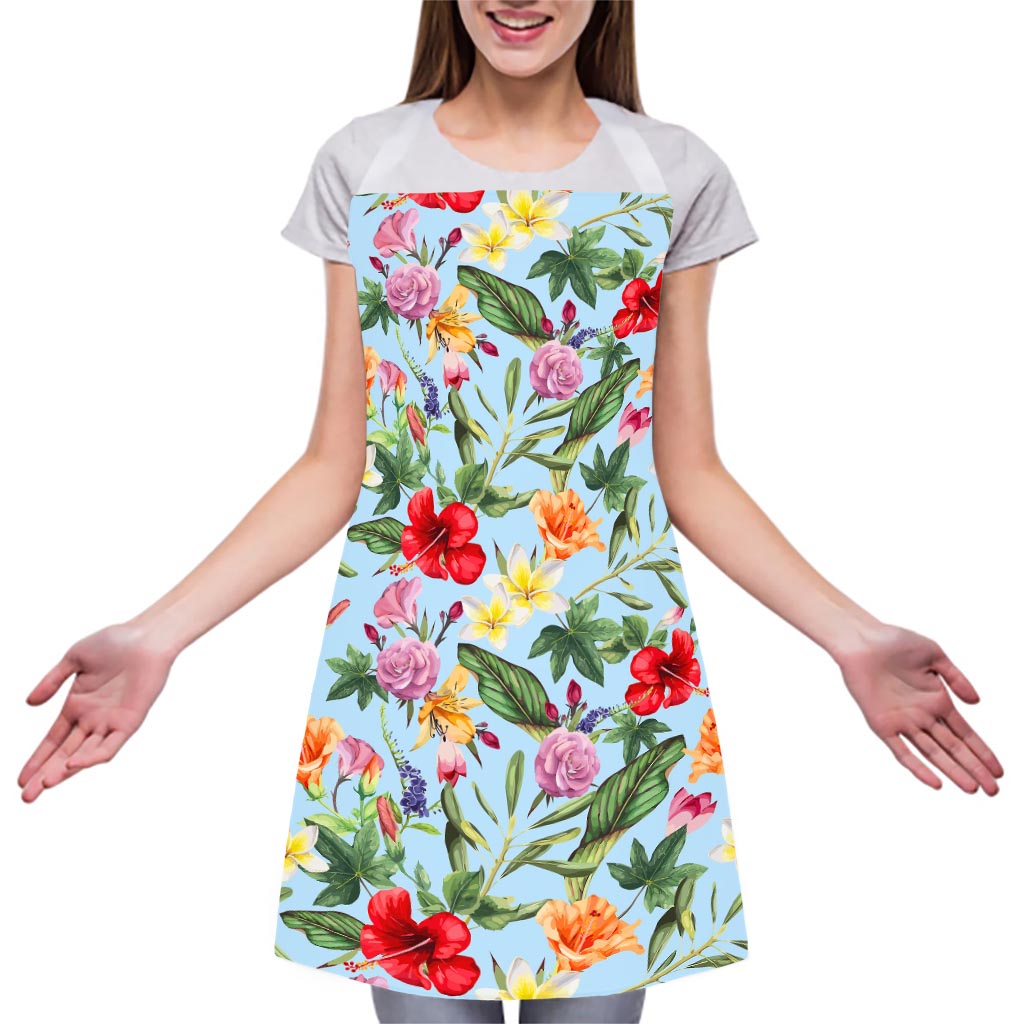 Hibiscus Flower Floral Pattern Print Adjustable Apron
