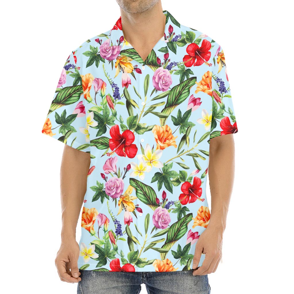 Hibiscus Flower Floral Pattern Print Aloha Shirt