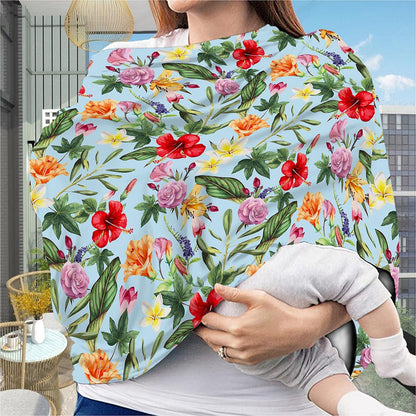 Hibiscus Flower Floral Pattern Print Baby Seat Cover