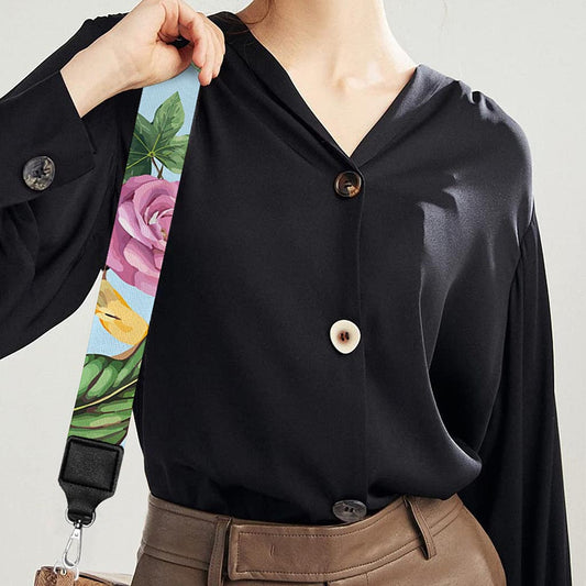 Hibiscus Flower Floral Pattern Print Bag Strap