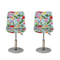Hibiscus Flower Floral Pattern Print Bar Stool Covers
