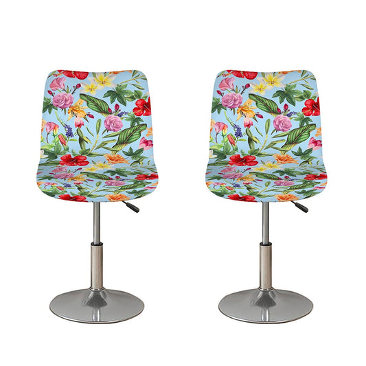 Hibiscus Flower Floral Pattern Print Bar Stool Covers