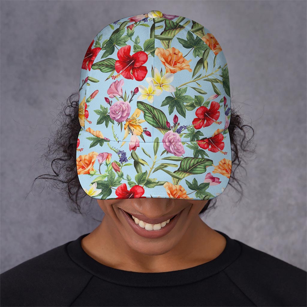 Hibiscus Flower Floral Pattern Print Baseball Cap