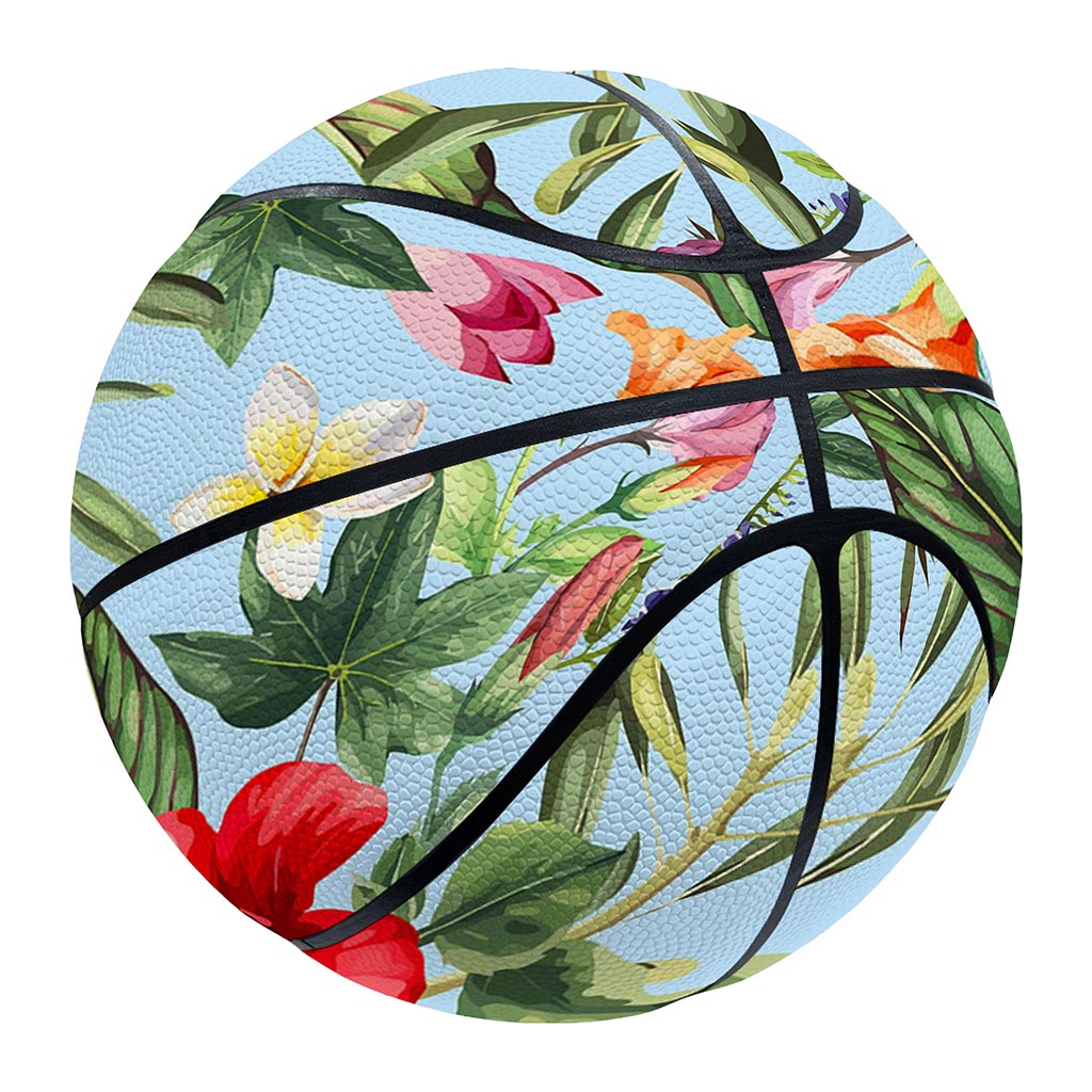 Hibiscus Flower Floral Pattern Print Basketball