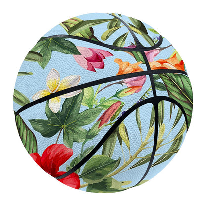 Hibiscus Flower Floral Pattern Print Basketball