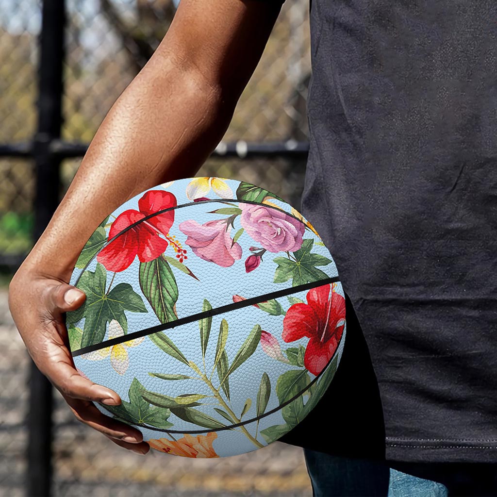 Hibiscus Flower Floral Pattern Print Basketball
