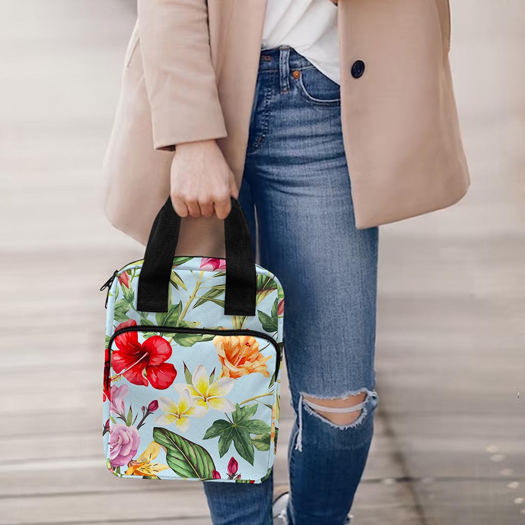 Hibiscus Flower Floral Pattern Print Bible Tote Bag