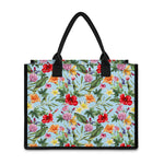 Hibiscus Flower Floral Pattern Print Canvas Tote Bag