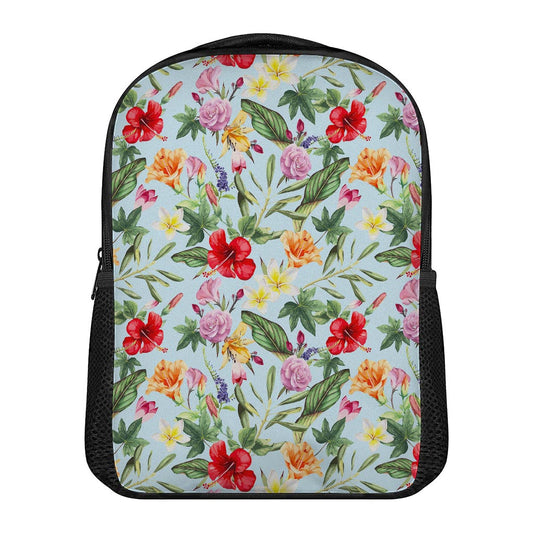 Hibiscus Flower Floral Pattern Print Casual Backpack