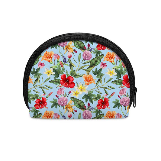 Hibiscus Flower Floral Pattern Print Coin Purse