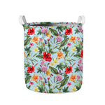 Hibiscus Flower Floral Pattern Print Collapsible Laundry Basket