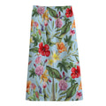Hibiscus Flower Floral Pattern Print Cotton Front Slit Maxi Skirt