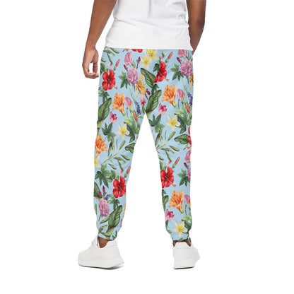 Hibiscus Flower Floral Pattern Print Cotton Pants