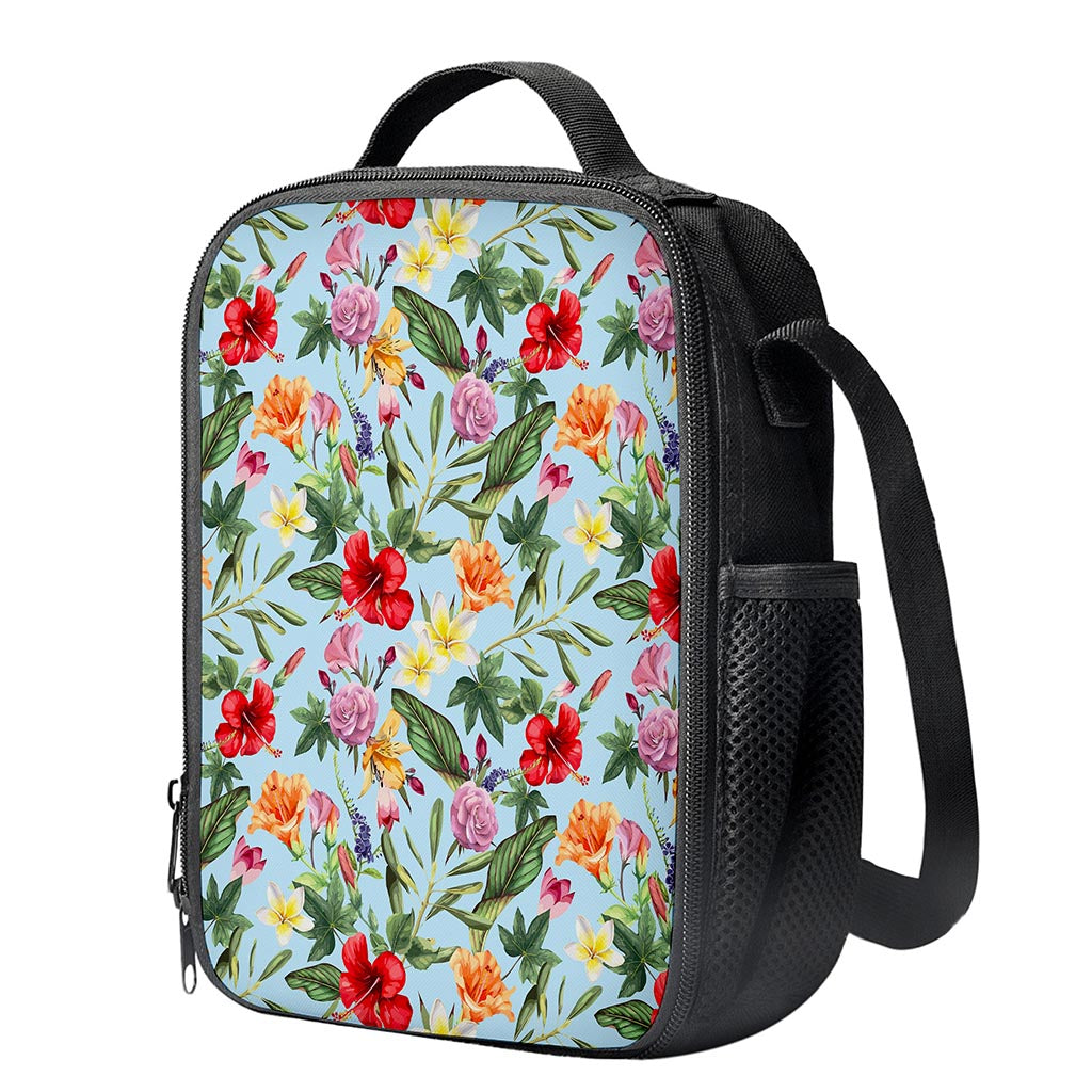 Hibiscus Flower Floral Pattern Print Crossbody Lunch Bag