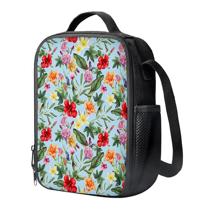 Hibiscus Flower Floral Pattern Print Crossbody Lunch Bag