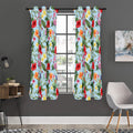 Hibiscus Flower Floral Pattern Print Grommet Curtain Panels
