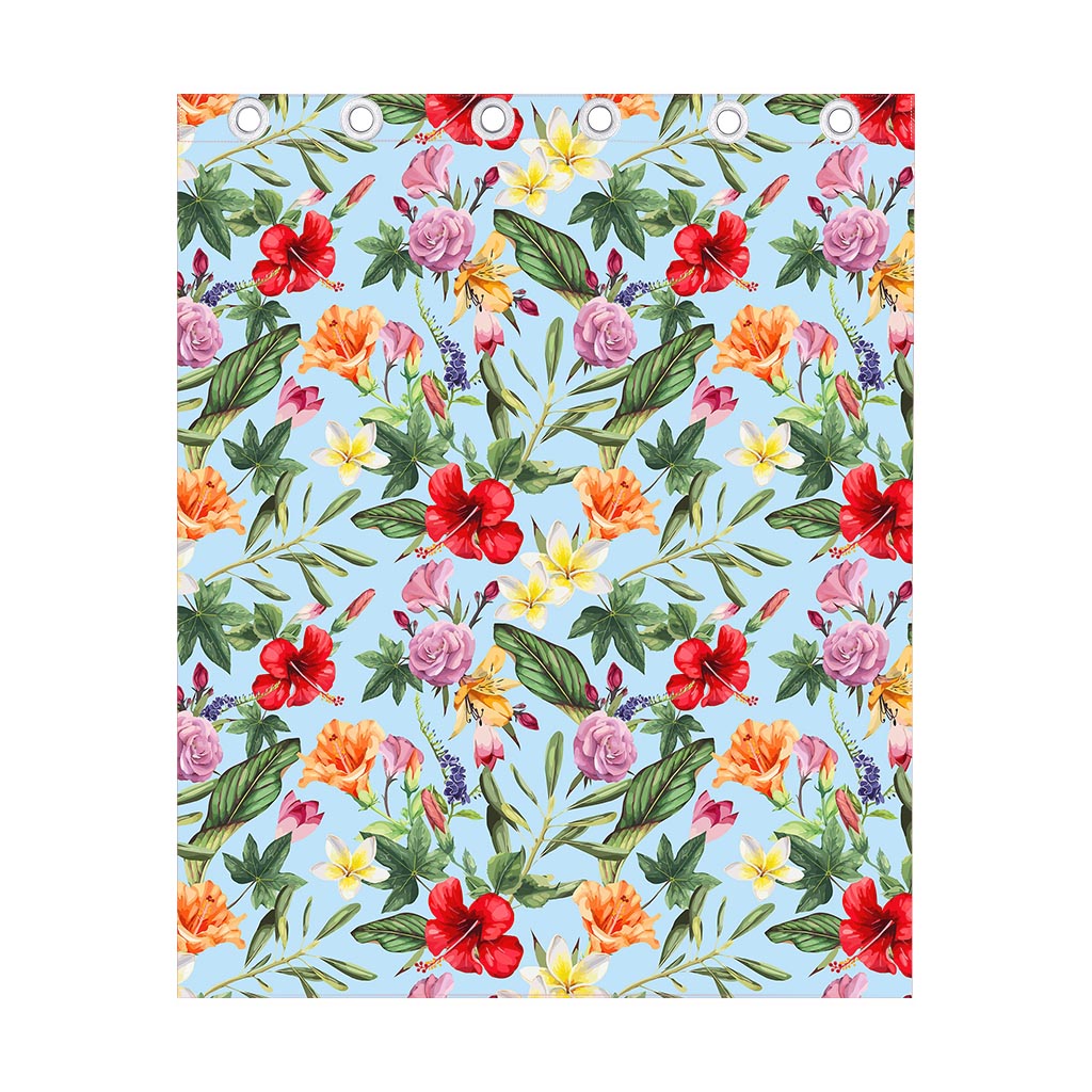 Hibiscus Flower Floral Pattern Print Curtain