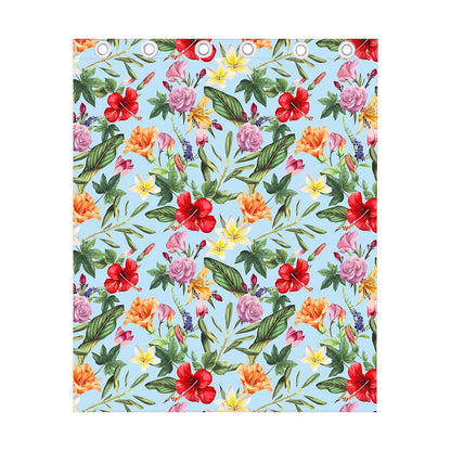 Hibiscus Flower Floral Pattern Print Curtain