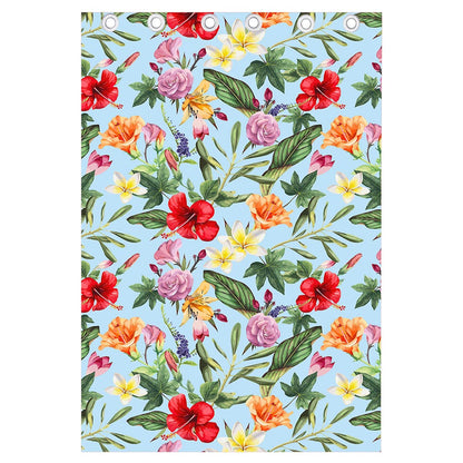 Hibiscus Flower Floral Pattern Print Curtain