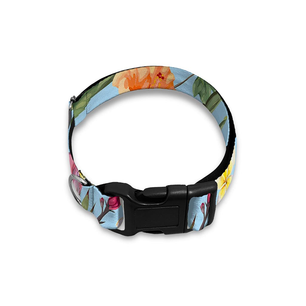 Hibiscus Flower Floral Pattern Print Dog Collar