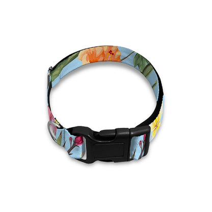 Hibiscus Flower Floral Pattern Print Dog Collar