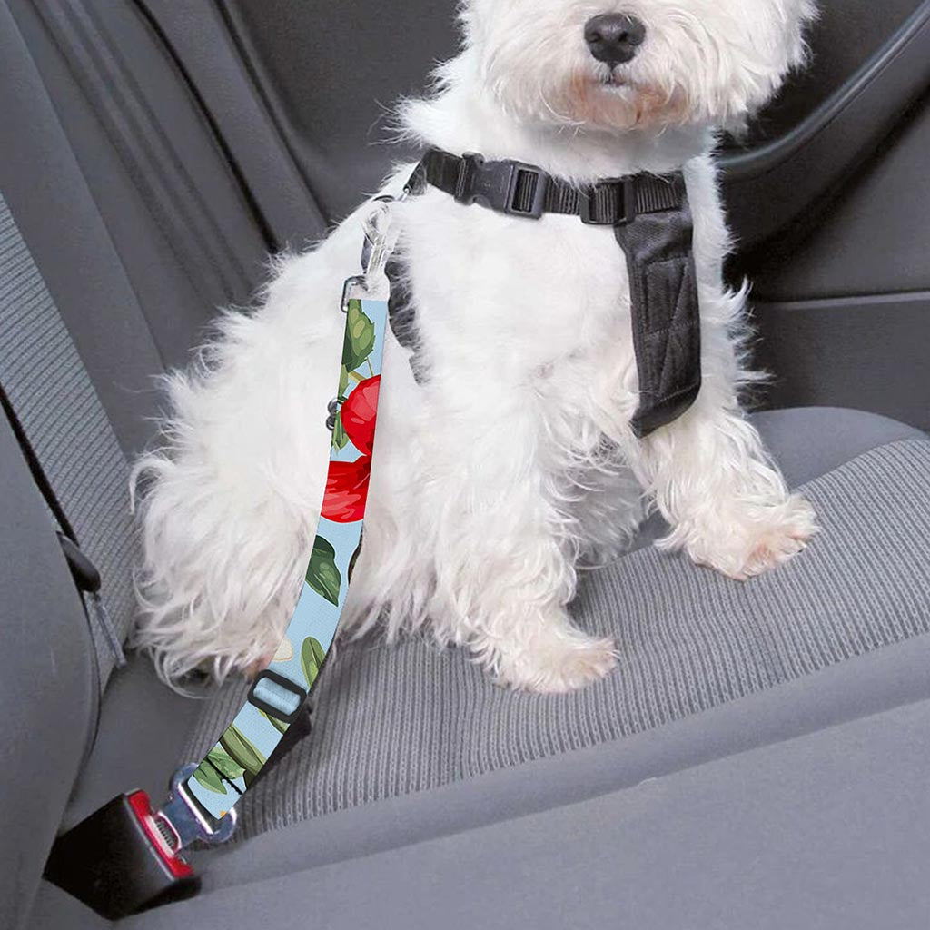 Hibiscus Flower Floral Pattern Print Dog Seat Belt