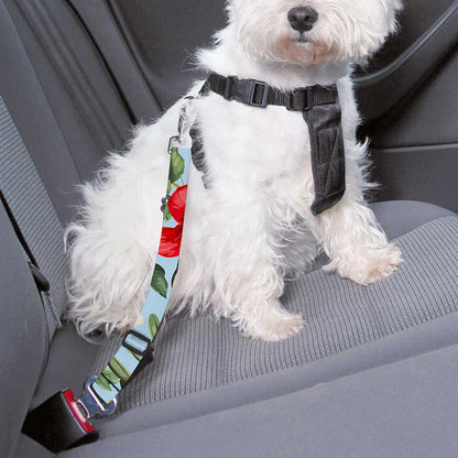 Hibiscus Flower Floral Pattern Print Dog Seat Belt