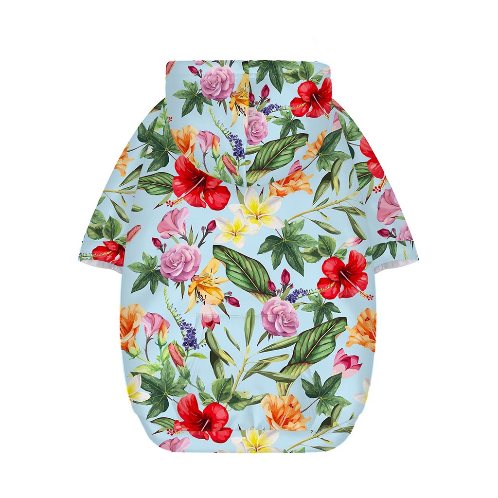 Hibiscus Flower Floral Pattern Print Dog Zip Up Hoodie