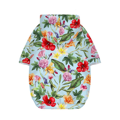 Hibiscus Flower Floral Pattern Print Dog Zip Up Hoodie