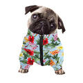 Hibiscus Flower Floral Pattern Print Dog Zip Up Jacket