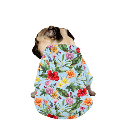 Hibiscus Flower Floral Pattern Print Dog Zip Up Jacket