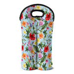 Hibiscus Flower Floral Pattern Print Double Neoprene Wine Tote