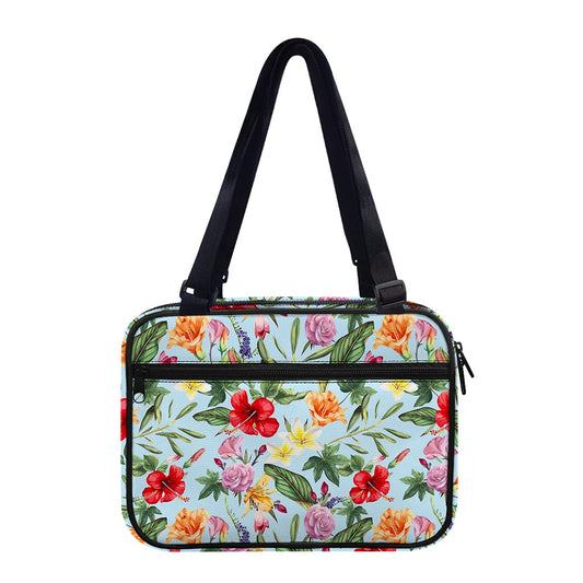 Hibiscus Flower Floral Pattern Print Double Strap Bible Bag