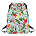 Hibiscus Flower Floral Pattern Print Drawstring Backpack