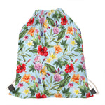 Hibiscus Flower Floral Pattern Print Drawstring Bag