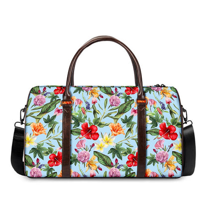 Hibiscus Flower Floral Pattern Print Duffle Bag