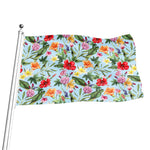 Hibiscus Flower Floral Pattern Print Flag