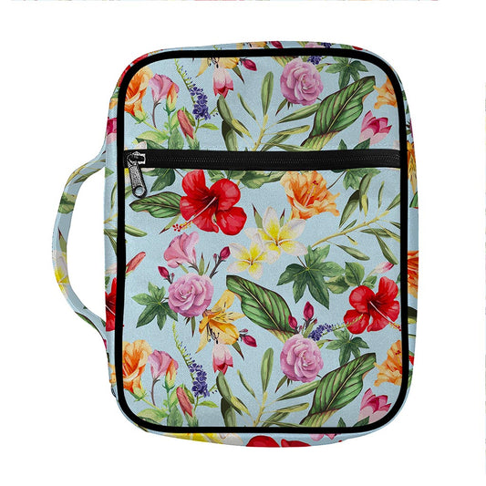 Hibiscus Flower Floral Pattern Print Front Pocket Bible Bag